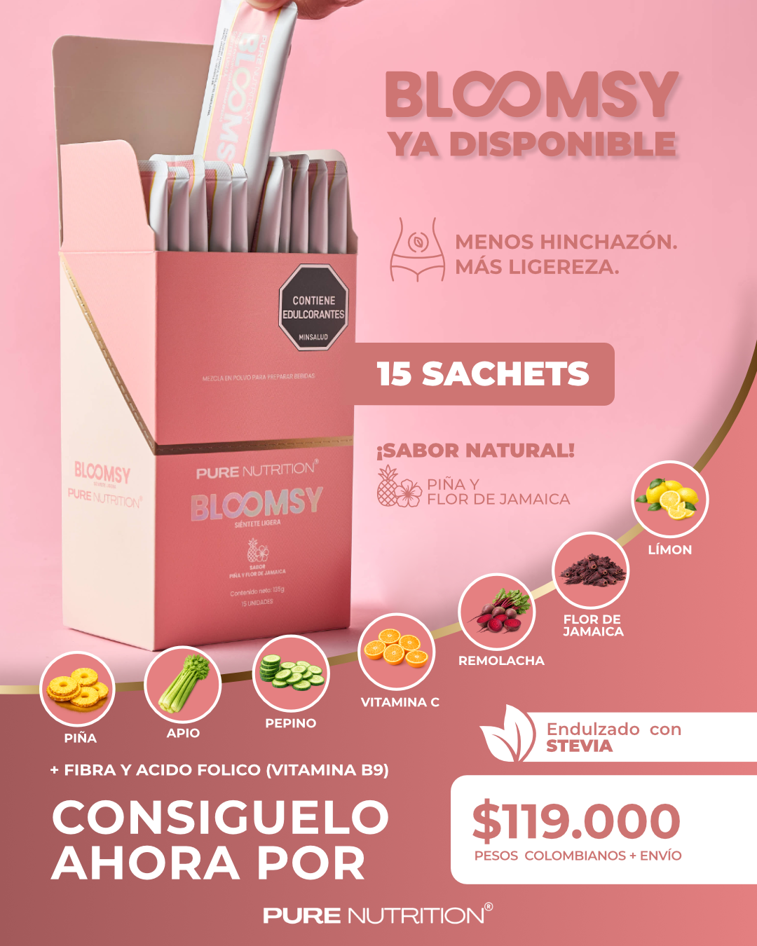 BLOOMSY sachet desinflamante Pure Nutrition