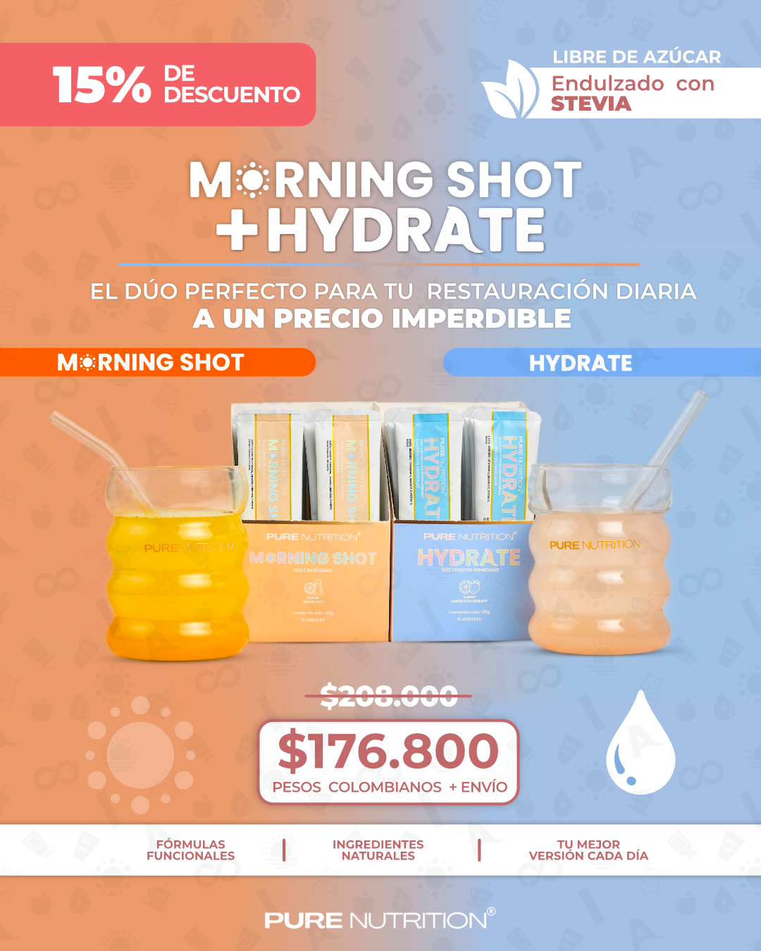 Combo Morning Shot + Hydrate de Pure Nutrition
