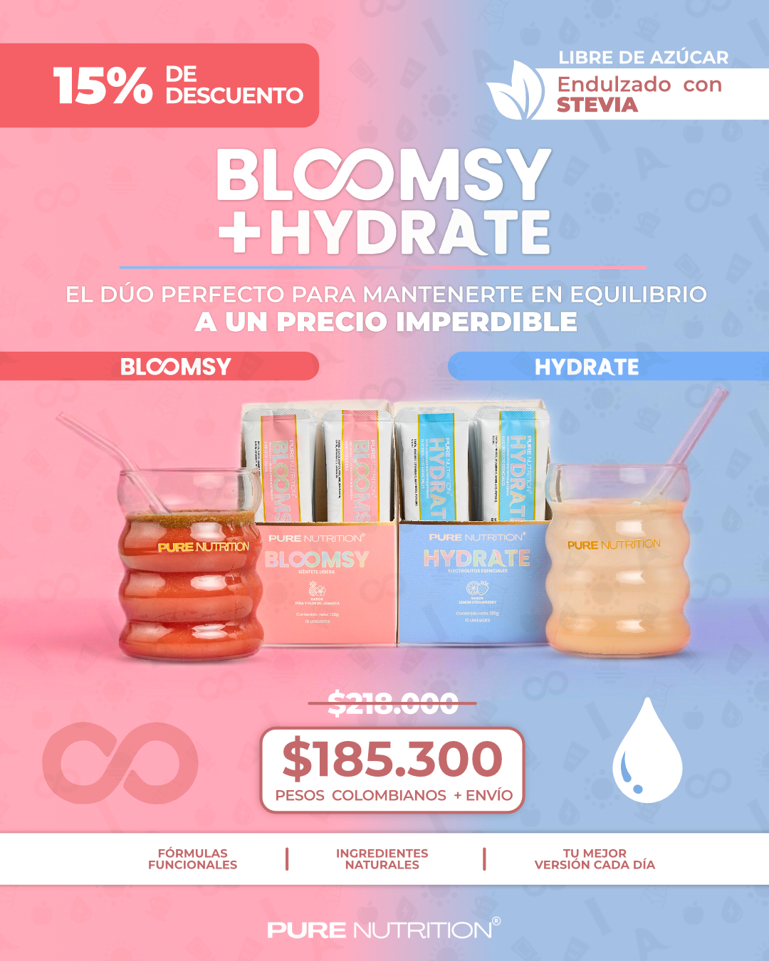 Combo Bloomsy + Hydrate de Pure Nutrition